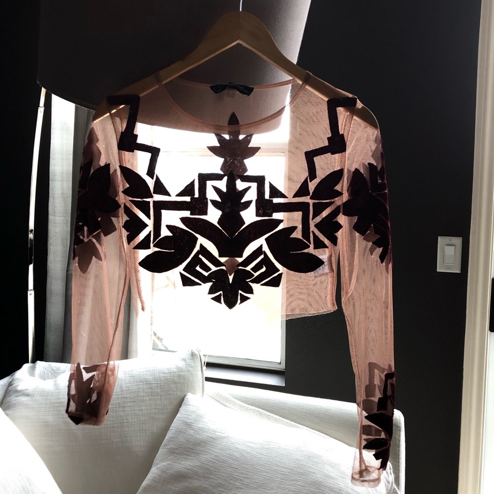Maroon for love and lemons crop blouse